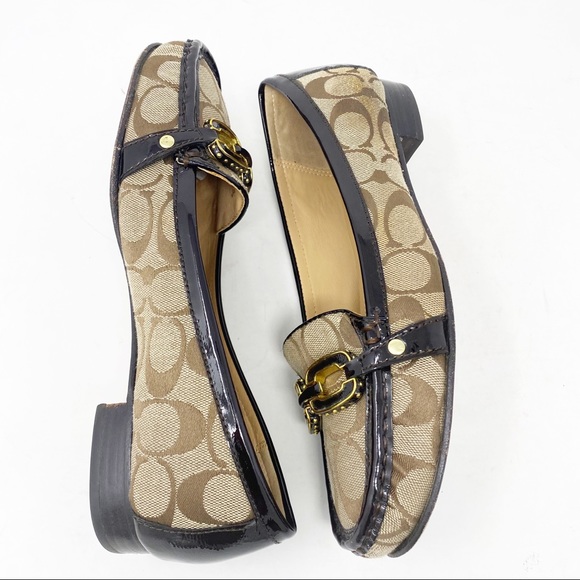 Coach Loafers CC Logo Monogram Jacquard Tan 9.5 - Picture 8 of 15